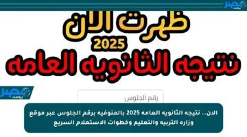 الآن.. نتيجة الثانوية العامة 2025 بالمنوفية برقم الجلوس عبر موقع وزارة التربية والتعليم وخطوات الاستعلام السريع